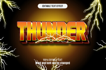 Thunder editable text effect 3d emboss mode rent