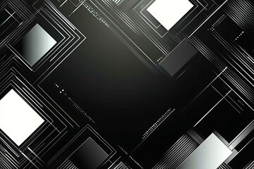 Obraz premium This vector illustration features a gradient green-black circuit board background, highlighted by an abstract technology pattern resembling interconnected circuitry.