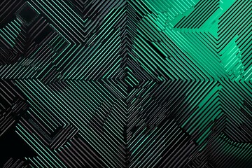 This vector illustration features a gradient green-black circuit board background, highlighted by an abstract technology pattern resembling interconnected circuitry.