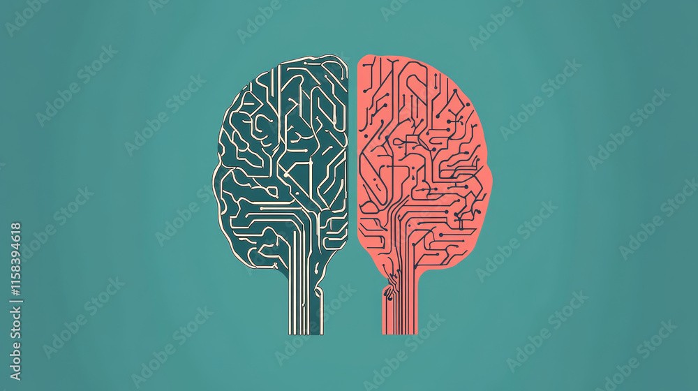 Poster concept ai vs. ai comparison or duel between artificial intelligence. in the competitive era of ai o