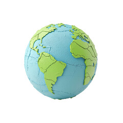 Colorful 3D Globe of Earth with Continent Details
