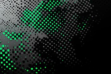 This vector illustration features a gradient green-black circuit board background, highlighted by an abstract technology pattern resembling interconnected circuitry.