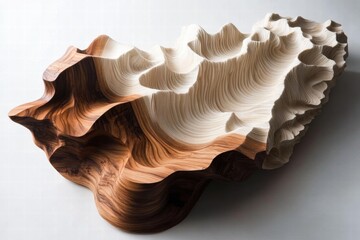 Sculpted Wooden Landscape: A Fusion of Nature and Art