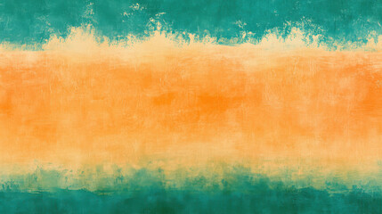 A minimalist abstract gradient design, vibrant orange and teal hues blending seamlessly, soft...