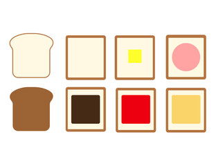 食パンのイラストのセット