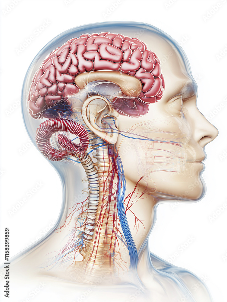 Aufkleber neural peripheral wellness concept. visual representation of neural and peripheral systems in medica