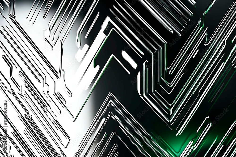 Poster this vector illustration features a gradient green-black circuit board background, highlighted by an