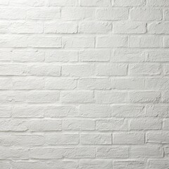 Fototapeta premium Textured white brick wall offering a versatile indoor interior background with clean and modern aesthetics for decoration or design projects