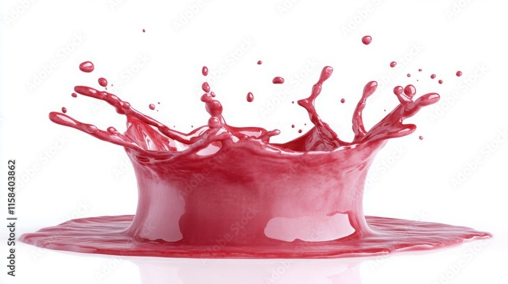 Aufkleber stunning high-speed capture of vibrant red liquid splashing on white background creating dynamic vis