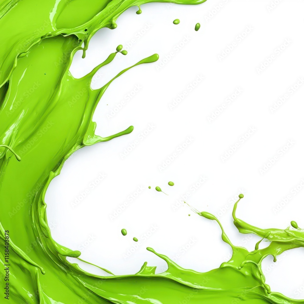 Aufkleber vibrant splashes of green paint creating dynamic and energetic abstract background for artistic and 