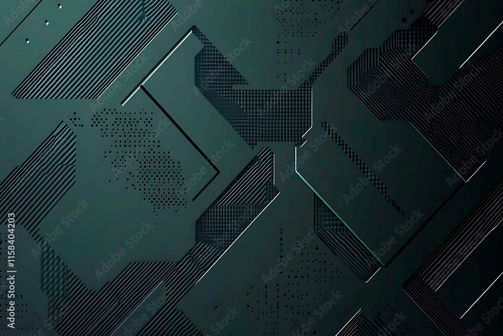 Poster this vector illustration features a gradient green-black circuit board background, highlighted by an