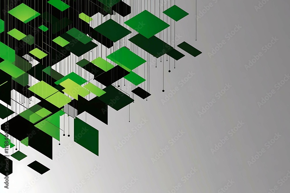 Poster this vector illustration features a gradient green-black circuit board background, highlighted by an
