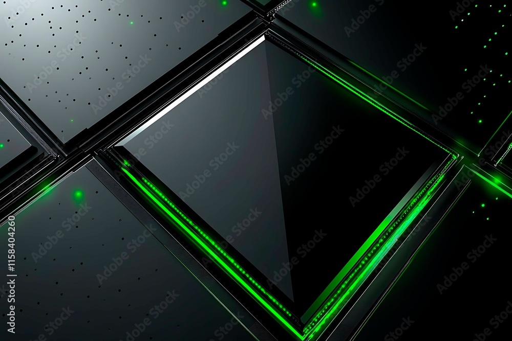 Poster this vector illustration features a gradient green-black circuit board background, highlighted by an