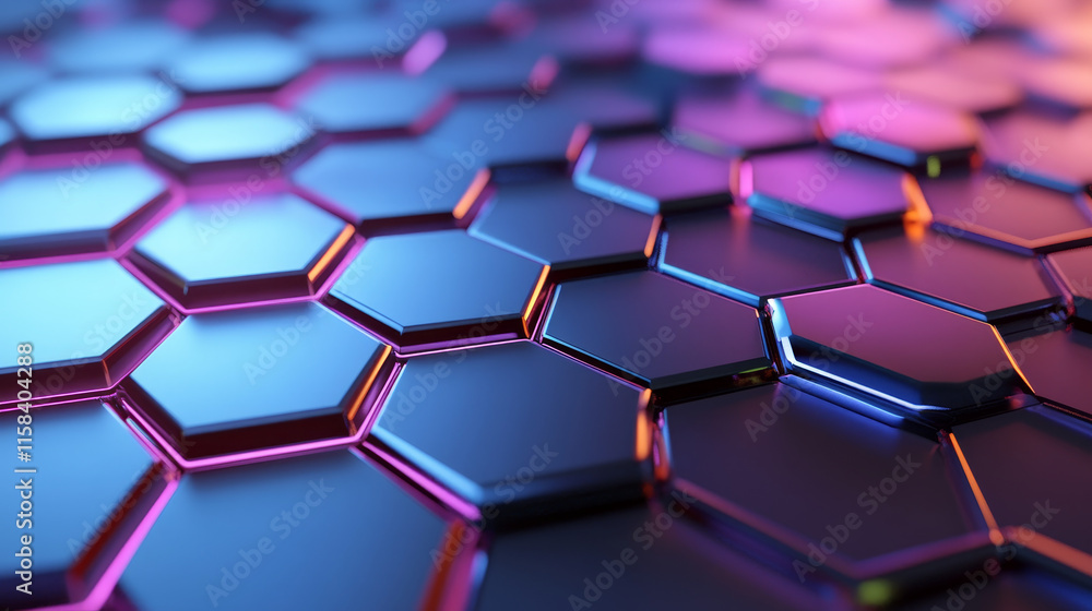 Poster abstract technology concept circle on hexagon hi tech background