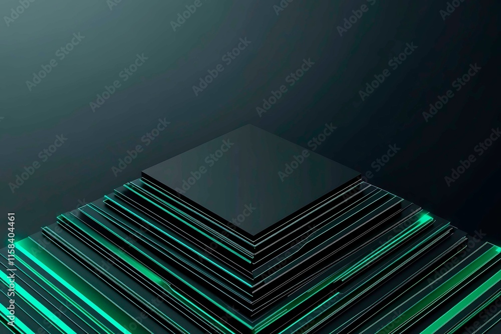 Poster this vector illustration features a gradient green-black circuit board background, highlighted by an