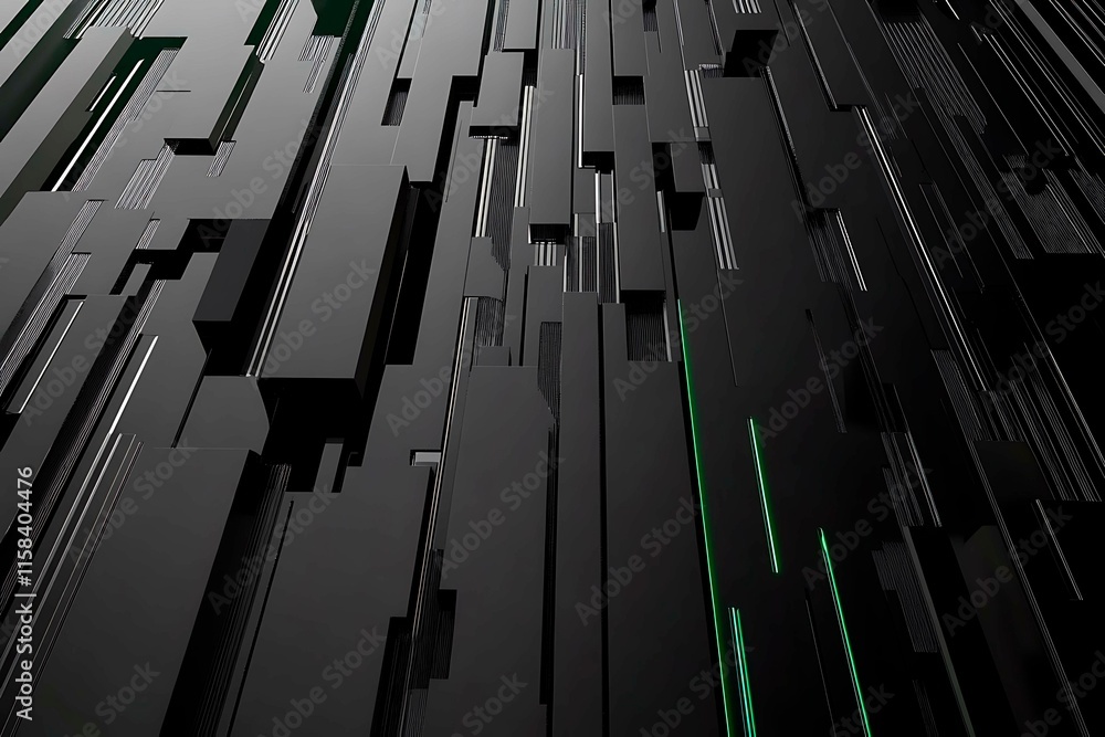 Poster this vector illustration features a gradient green-black circuit board background, highlighted by an