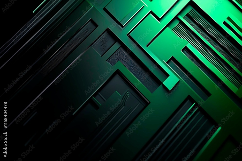 Poster this vector illustration features a gradient green-black circuit board background, highlighted by an