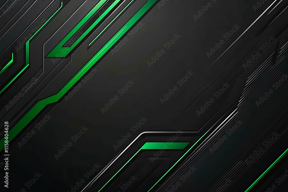 Poster this vector illustration features a gradient green-black circuit board background, highlighted by an