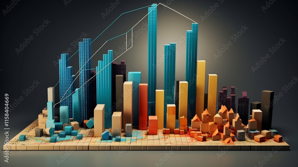 Aufkleber a dynamic visual representation showcasing the progressive rise and growth of interest rates across 
