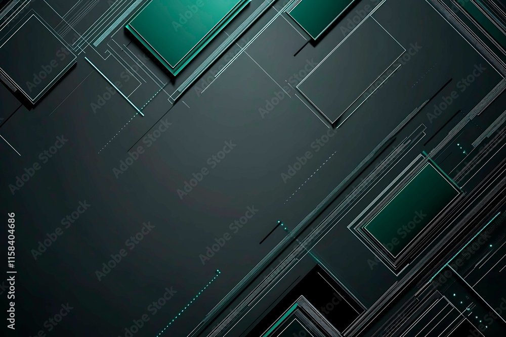 Poster this vector illustration features a gradient green-black circuit board background, highlighted by an