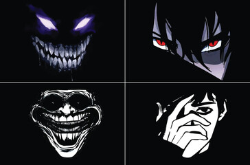 Vector Face Design for black t shirt