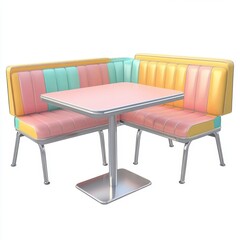 Fototapeta premium Retro Diner Booth and Table