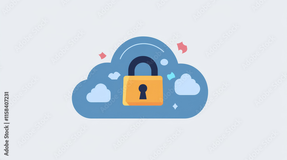 Poster abstract data storage on the network, modern technology data protection, security, computing, privat