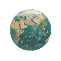 Detailed 3D Render of Planet Earth, Asia and Indian Ocean Focused