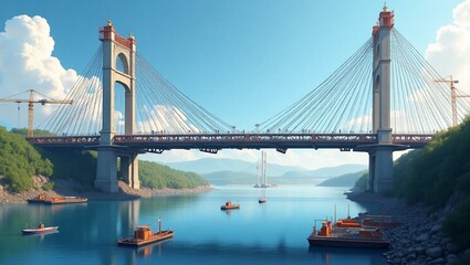 Fototapeta premium a bridge over a river