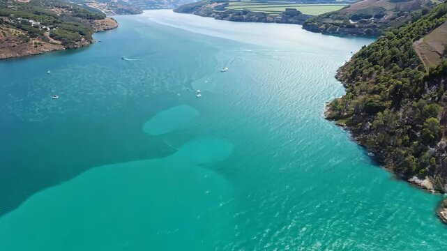 Stunning Aerial View of Lac de Sainte Croix: A Breathtaking Aquamarine Lake in Southern France