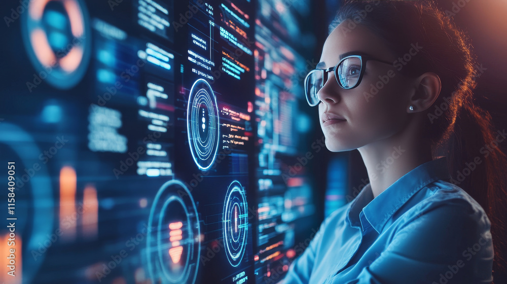 Poster abstract technology ui futuristic concept hud interface hologram elements of digital data chart, com