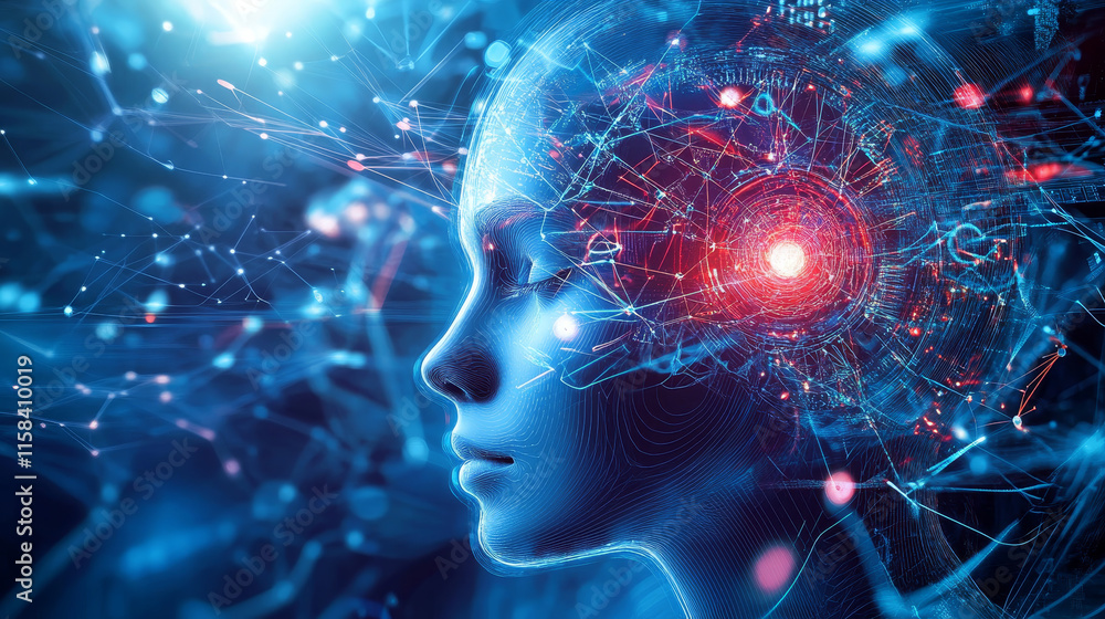 Poster abstract technology concept internet futuristic network connection human communication with world ma