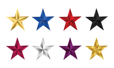 Obraz premium Star vector isolated icon. Stars vector icons. Stars collection. Colorful Stars. Vector illustration