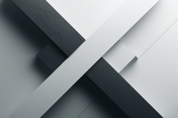 Swiss-inspired monochrome geometric figure with high contrast