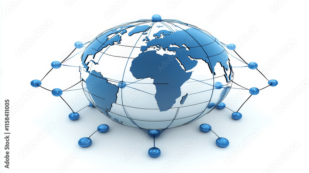 Poster abstract technology concept global network connection futuristic earth globe virtual hologram commun