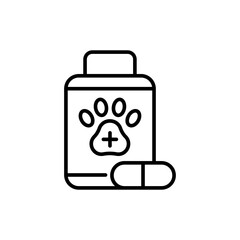 Veterinary medicine outline icons, minimalist vector illustration ,simple transparent graphic element .Isolated on white background