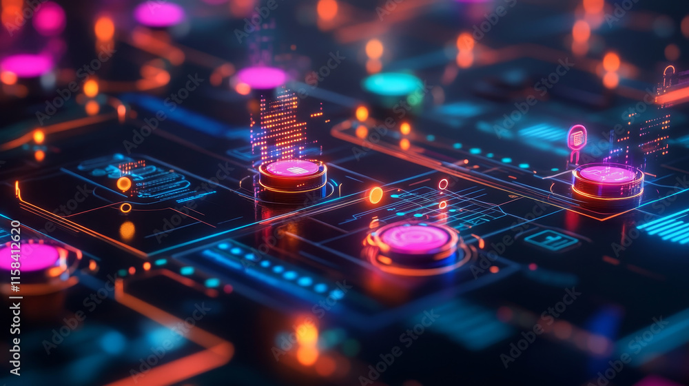 Poster abstract technology ui futuristic concept hud interface hologram elements of digital data chart, com