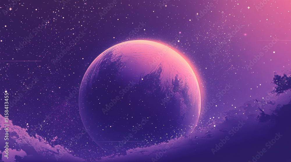Aufkleber abstract image of a planet in space in the form of a starry sky or space, consisting of points, line