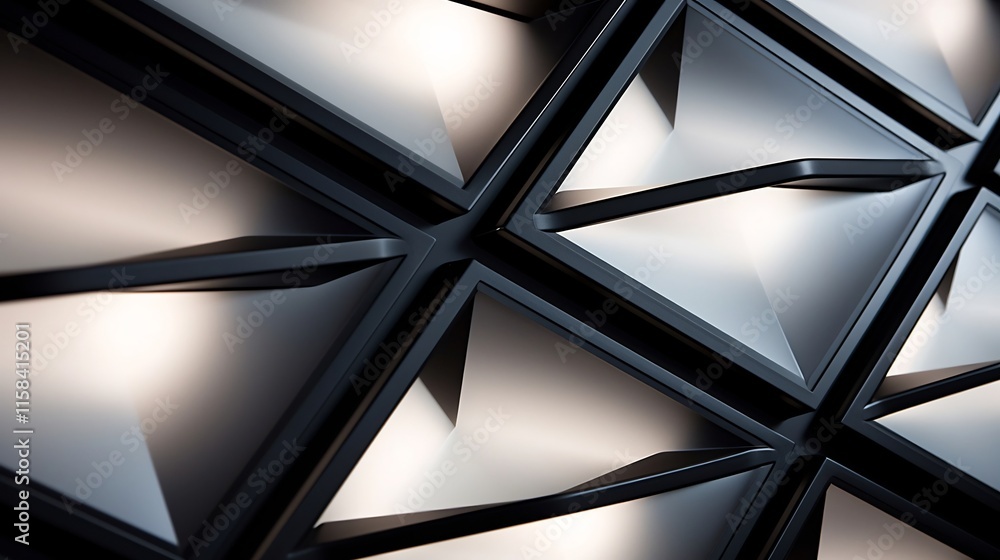 Poster stylish close up of an angular frame with black borders featuring reflective indoor porcelain surfac