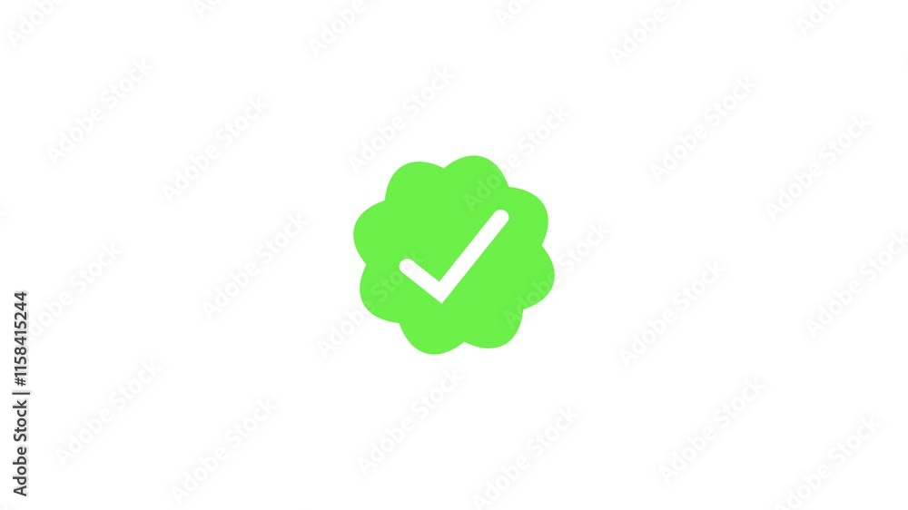 Fototapete check mark icon with circle. check mark animation signifying approval, success, confirmation, or cor