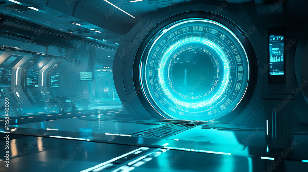 Poster abstract technology ui futuristic concept world digital hud interface hologram elements of digital d
