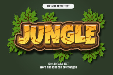 Jungle text effect 3d emboss cartoon