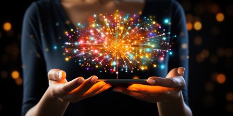 fireworks in the city