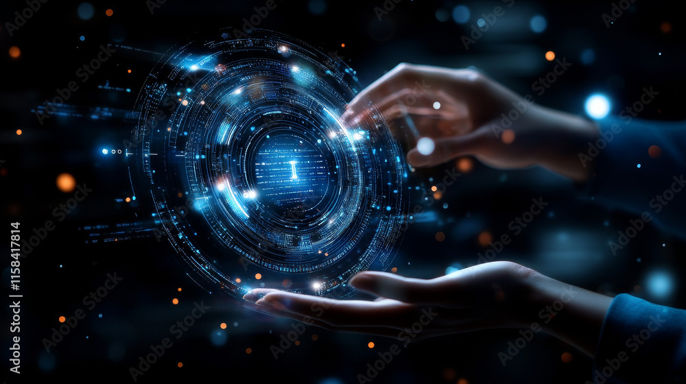 Poster abstract technology ui futuristic concept hud interface hologram elements of digital data chart