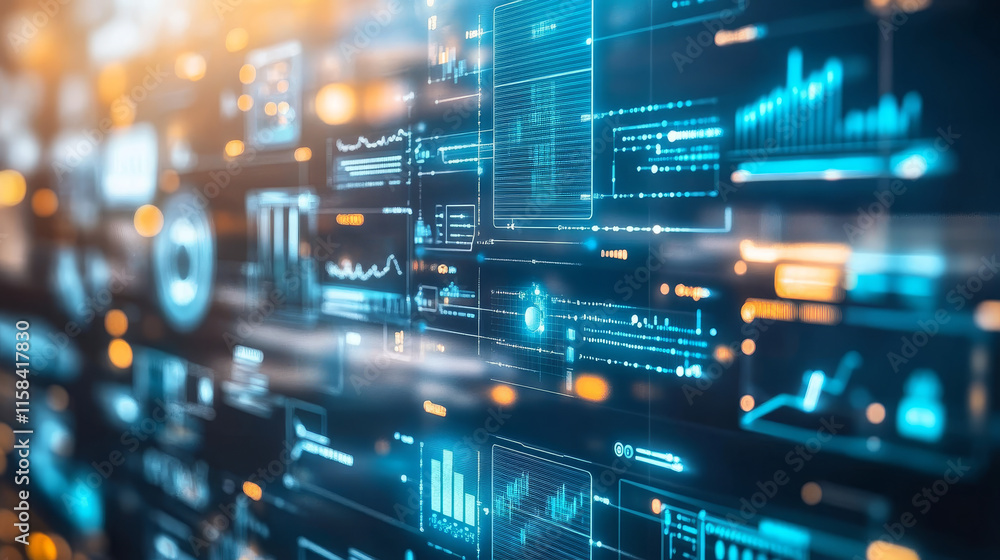 Poster abstract technology ui futuristic concept hud interface hologram elements of digital data chart