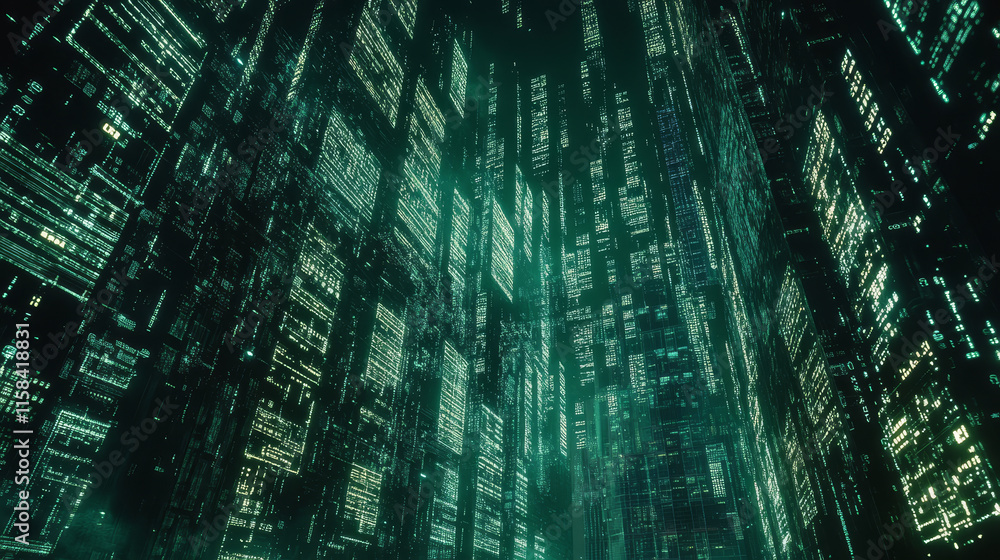 Poster abstract blockchain technology cryptocurrency and fintech square cube crypto operations connect bloc