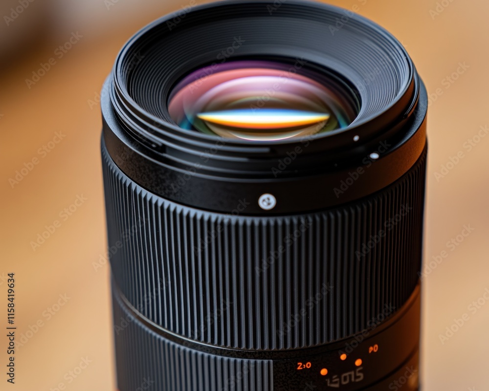 Poster close-up of a black camera lens with visible aperture and focus rings.