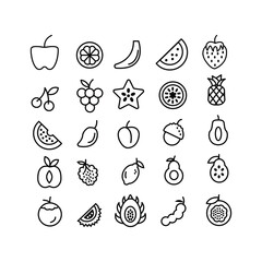 Fruit Minimmalist Icon Sheet Design