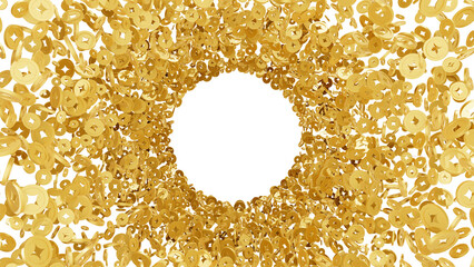 Golden Coin Shower: A digital illustration of a shower of golden coins, symbolizing wealth and good fortune.