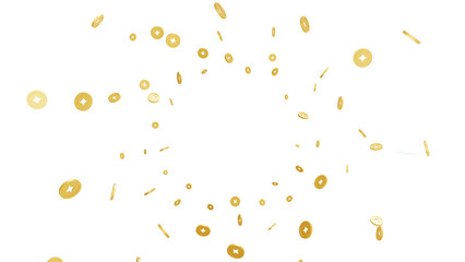 Jackpot Dreams: A 3D visualization of a golden coin jackpot, representing success and prosperity.